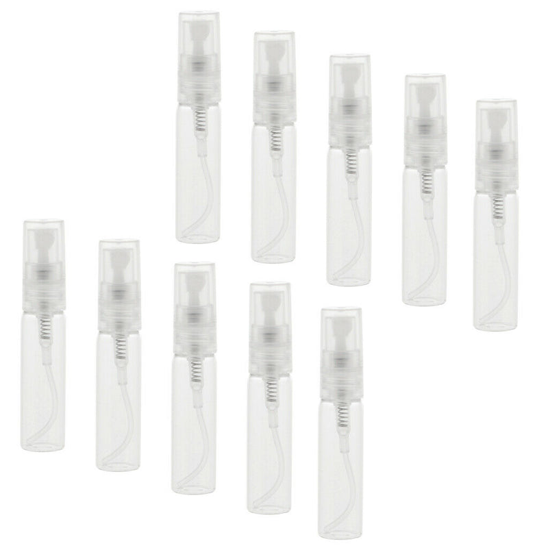 10Pcs Glass Perfume Empty Bottle Atomizer Pump Sprayer Refillable Travel 5ml