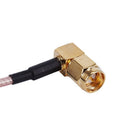 RG316 High Temp Coaxial Cable, SMA Male to SMA Right Angle Male, 5ft P7N7