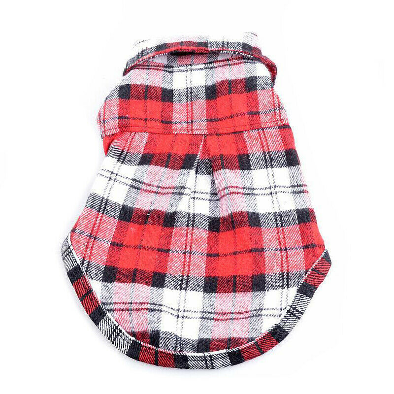 Smart Pet Costumes Dog Puppy Plaid T-Shirt Blouse Coats Jacket Clothing SweaS8V2