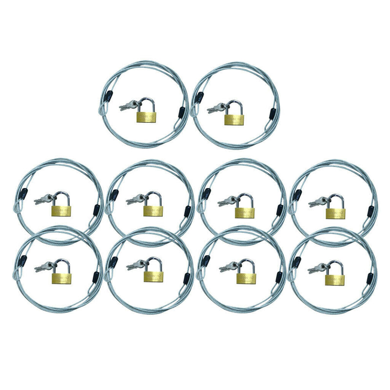 10x 70cm Security Safety Cable Bike/Car/Secure Lock Wire Braided  Coated Lock