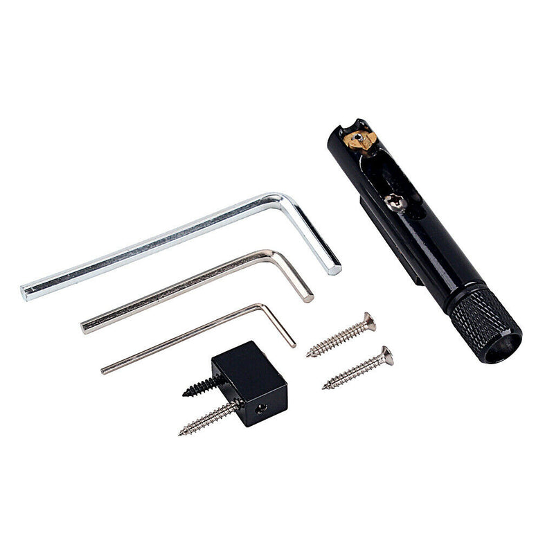 Set of Fixed Guitar Bridge, Tailpiece Nut Bridge 5 Strings Headless + Key +