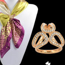 Women's Scarf Buckle 3-alloy rings -Golden