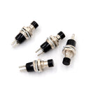 4pcs Mini Momentary Push Button Switch Black Reset button switch Lockless OZ