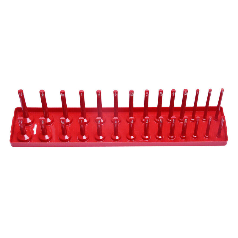3Pcs Socket Trays 1/4 1/2 3/8 Inch SAE and Metric Socket Organizer Rail Trays