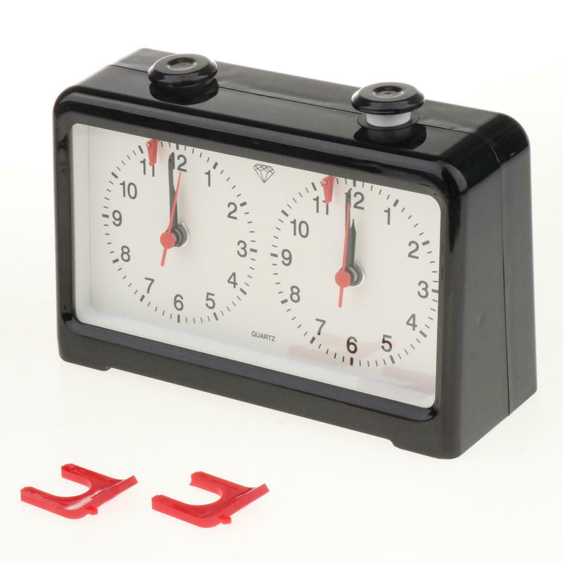 Portable Black International Chess Clock Mechanical Wind-up No Battery