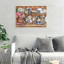 5D DIY Full Drill Diamond Painting Flower Dish Cat Cross Stitch Embroidery A