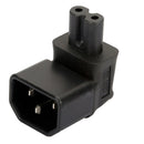 1 X IEC320-C14 To C7 Right Angle 90 Degree Angled AC Power Adapter Extension