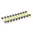 10X White Festoon 28mm-31mm Fuse 5050 3SMD SunVisor Vanity Mirror LED Lights