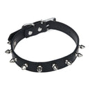 Dog Collars Studded Collar PU Leather Black Size M