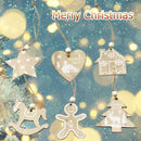 6pcs Hemp Rope Wooden Christmas Pendent Xmas Tree Hanging Ornaments Party Decor