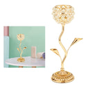 Retro Iron Crystal Candle Holder Votive Stand Party Home Decorative Ornament