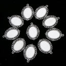 10pcs/lot Alloy Fit for 18x25mm Pendant Tray Oval Cabochon Setting Blank Bezel