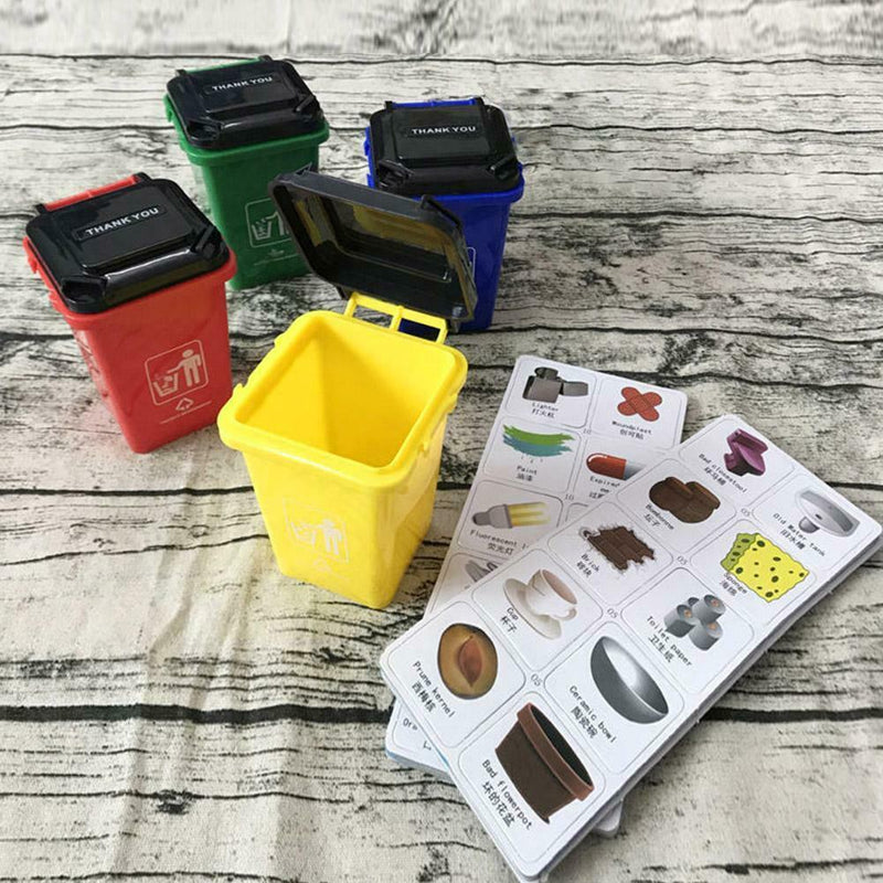 1 Set Mini Trash Cans Storage Garbage Sorting Game Prop Puzzle Toys for Kid