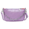 Women Stone Pattern Shoulder Bags PU Leather Chain Purse Handbag (Purple)