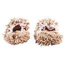 Microfiber Elastic Cuff Cleaning Mop Slipper Cover Pair Khaki P1N7