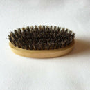 2Pcs Mens Boar Hair Bristle Hard Round Wood Handle Beard Mustache Brush Set