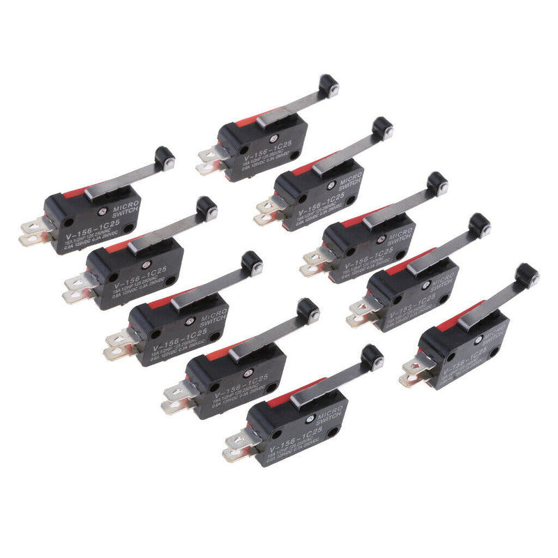 Momentary Lever Roller Micro Switch SPDT (Pack of 10Pcs)