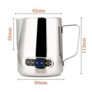 Stainless Steel Pitcher with Thermometer Milk Frothing Jug Espresso Coffee