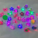 Novelty 10pcs LED Flashing Glow in Dark Finger Rings Party Favor Toys Kids Gifts