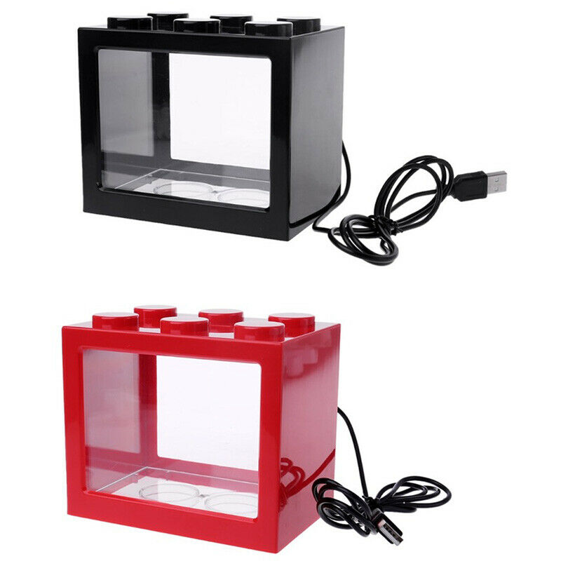 Mini Aquarium Usb Led Light Lamp Fish Tank Home Office Tea Table Decoration
