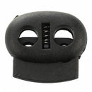 20 Pcs 2 Holes 3.6mm Drawstring Cord Locks Spring Toggles Black K6F9