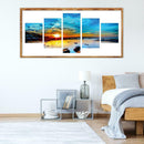 5pcs 5D DIY Full Drill Diamond Painting Sunset Cross Stitch Embroidery Kit