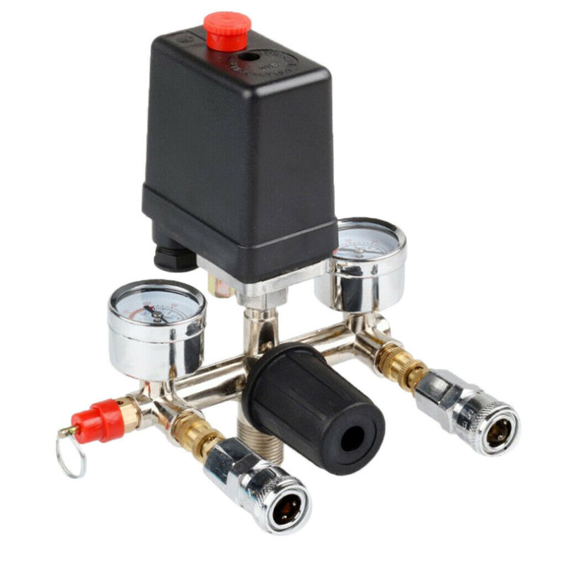 Air Compressor Pressure Switch Control Regulator Gauge with 1/4"PT Thread Safety