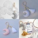 Beaded Moon Tassel Hanging Ornament Curtains Tieback for Home Shop Decor