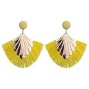 Fashion Bohemia Fan Shaped Tassel Earrings For Women Exaggerated Big Statem H9G8