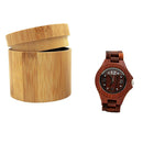 Waterproof Natural Bamboo Cylinder Natural Watch Storage Case with Pillow Travel