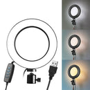 LED Ring Light Dimmable USB 5500K Fill Lamp Photography Phone Video Live&M