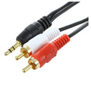 4.7M 3.5mm Male to 2 RCA Male Jack Audio Video AV Cable Black D3I7
