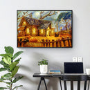 Rural Wood House Painting Kit Full Round Drill Rhinestone DIY Drawing Decor