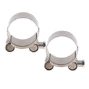 2x Motorcycle Exhaust Clamp / Clip / Bracket / Banjo Stainless Steel 36-39mm