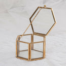 Durable Glass Geometric Jewelry Display Organizer Case Hexagon for Trinket
