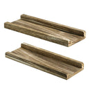 2pcs Wooden Floating Shelves Wall Display Rack for Bedroom Living Room Storage