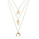 Fashion Women Multilayer Coconut Tree Moon Pendant Choker Necklace Jewelry Gift-
