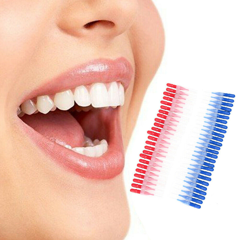 50PC Tooth Flossing Head Hygiene Dental Plastic Interdental Brush Toothpick A