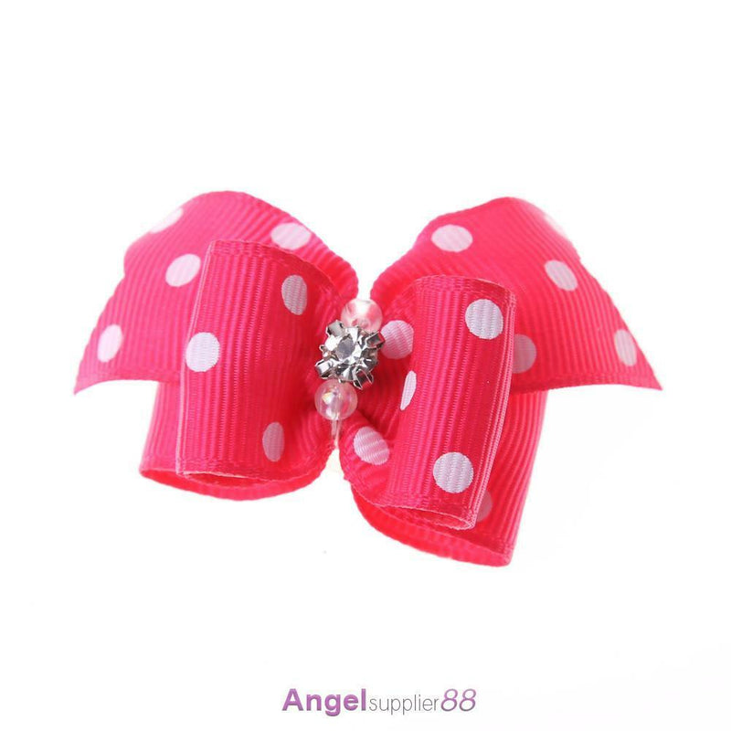 10pcs Pet Cat Dog Small Puppy Pet Dog Rhinestone Hairpin Hair Bow Rubber