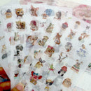 6 Sheets PVC Flowers Stickers Cartoon Cat DIY Stickers Decor Stationery Sti U0H3
