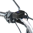 Motorcycle Handlebar Dual USB QC 3.0 Phone Charger with Red Digital Voltmeter
