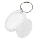 Keychain Detachable Key Ring DIY Oval Blank Photo Frame 3.4 x 5cm U5Y1