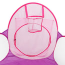 Kids Toddler Pink Purple Ball Pit Playpen Play Tent w/ Mini Basketball Hoop