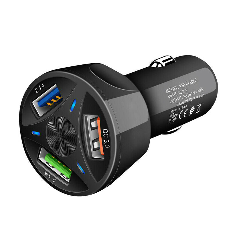 Black 7A Portable 3 USB Ports Car Charger + Charging Cable For DJI Mavic Mini