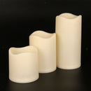 3x LED Candles Mood Night Candles Battery Powered Pillar Tea Light Candles