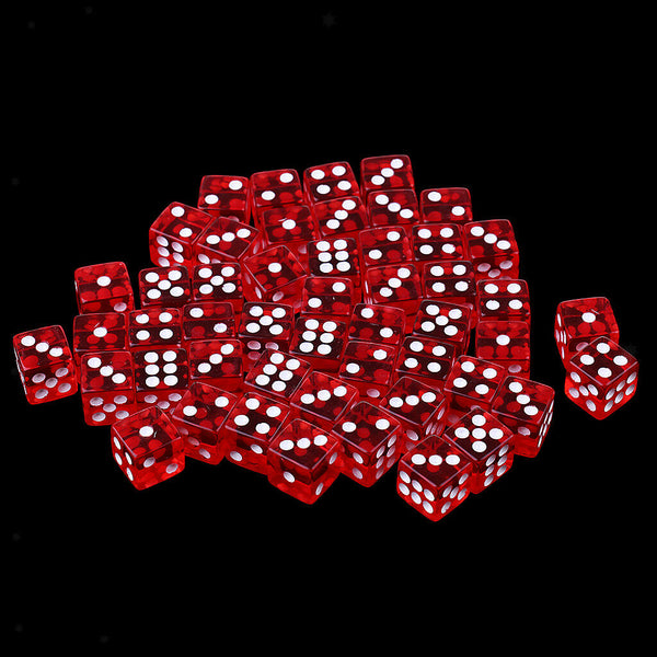 100pcs Acrylic Dices D6 Dice Cubes for Dungeons & Dragons DND RPG MTG Props