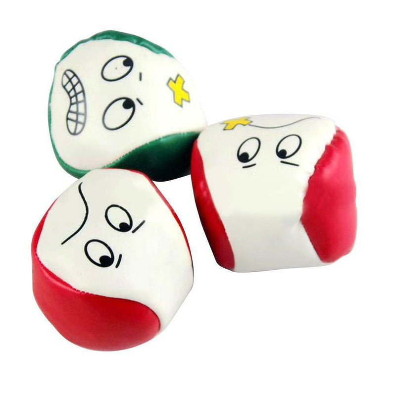 Cartoon Smile Face Juggling Ball PU Leather Bean Bag Kids Interactive Play Toys