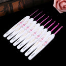 8Pcs Plastic Handle Floral Aluminium Crochet Hooks Knitting Needle Set Weav