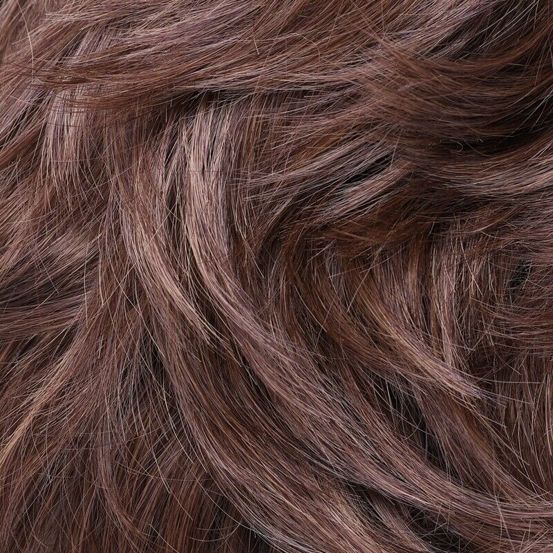 Natural Curly Wigs For Women Synthetic Short Wig With Bangs Brown E4N5