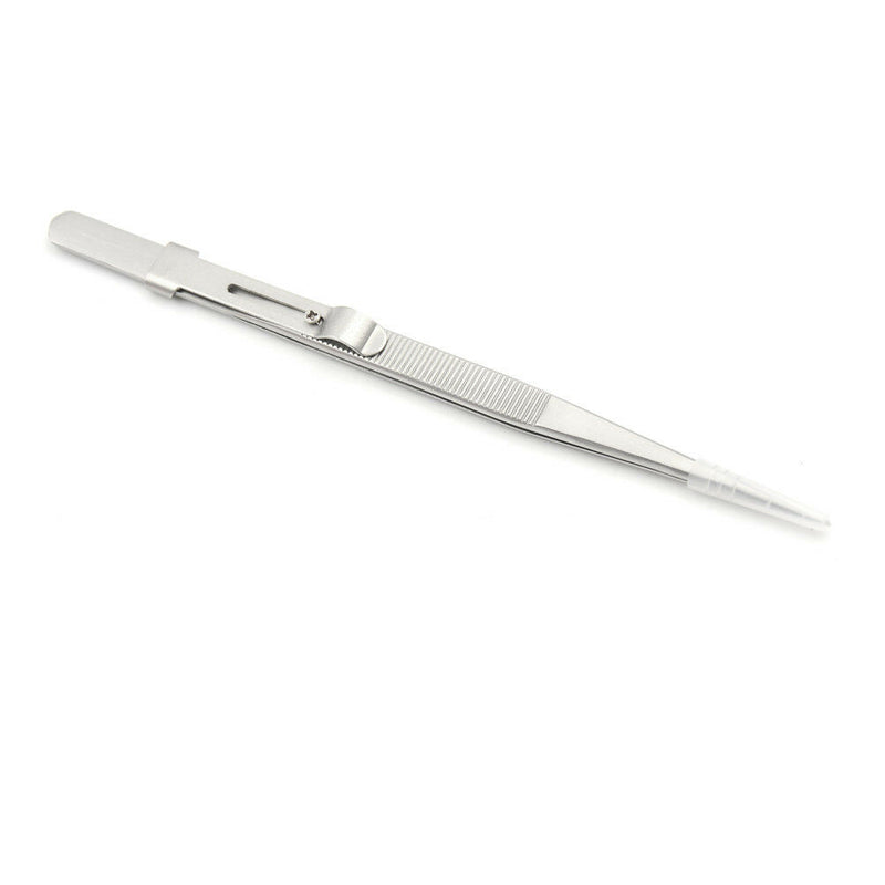 Adjustable Anti-static Stainless Steel Straight Tip Jewelry Tweezer Slide LoS Gw
